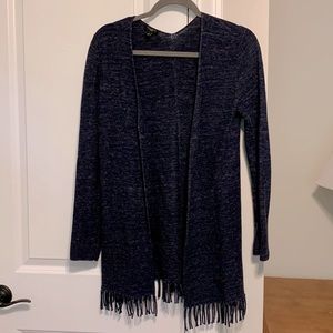 Navy Fringed Cardigan